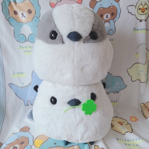 Fuku Fuku Shimaenaga Friends - Fluffy Good Luck Plushies (GREY - Hina Chan) - Picture 8 of 9